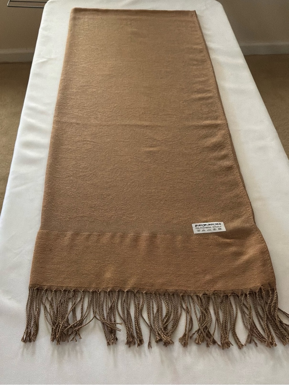 Camel Brown Fringe Pashmina-